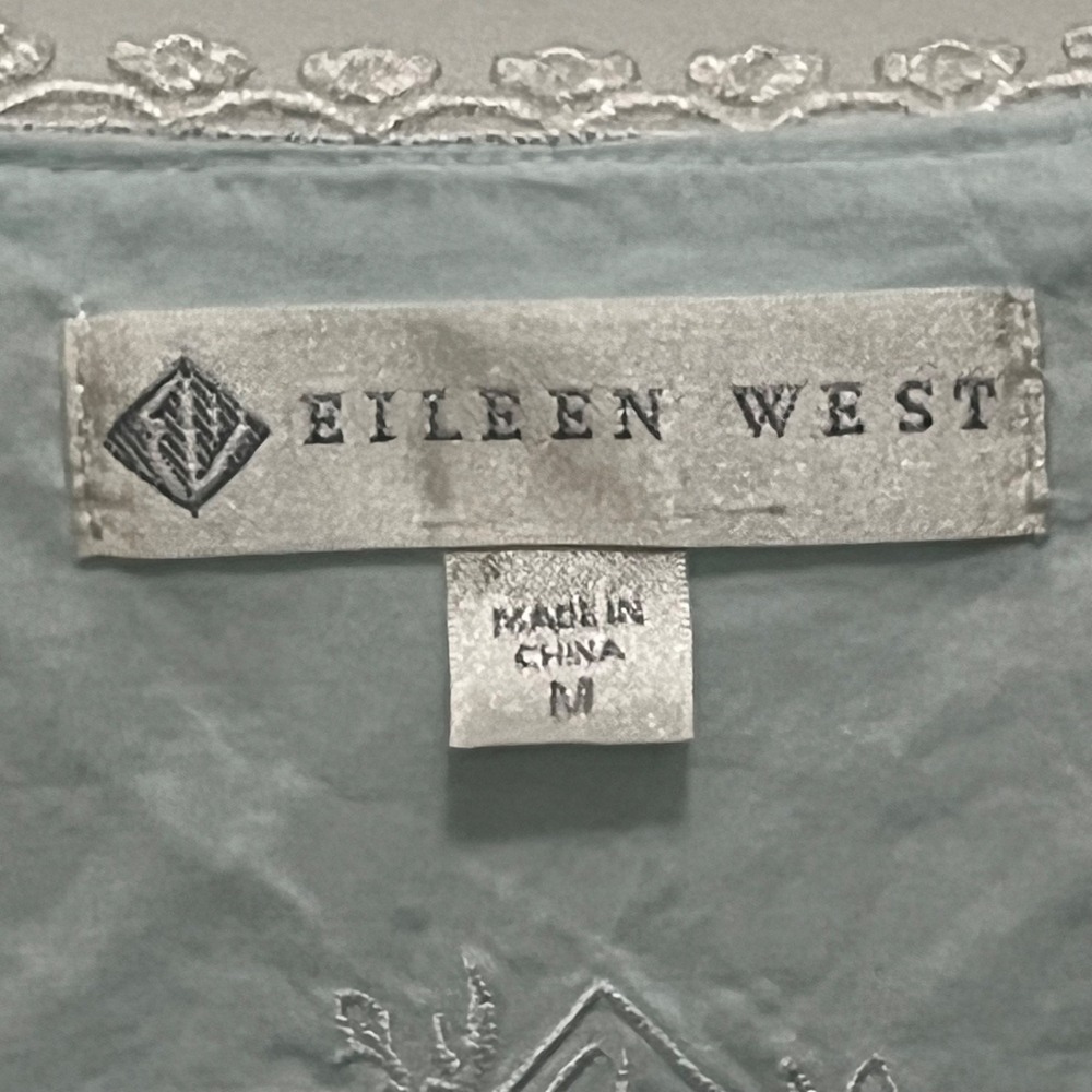 Eileen West Nightgown Womens M Blue Full Length Cottagecore Granny Sleepwear - Picture 4 of 11